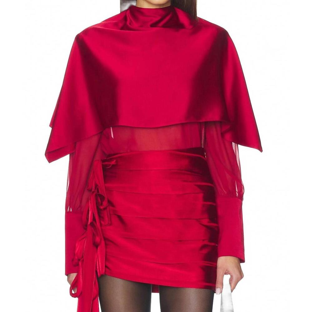 NEW ET OCHS aurelia top in lipstick red